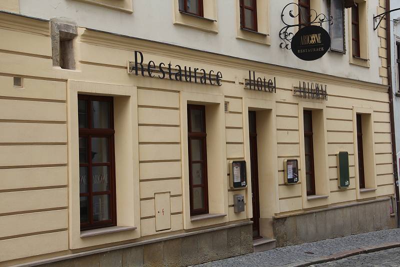 Hotel a penzion Arigone v centru Olomouce. Květen 2021