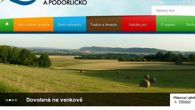 Web Destinační společnosti Orlické hory a Podorlicko. 