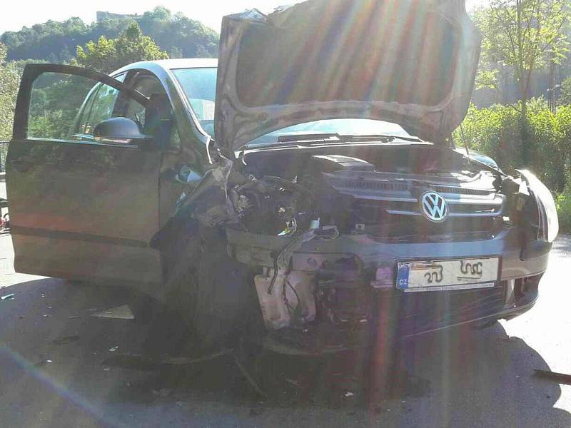 Nehoda dvou osobních automobilů v Lanšperku.