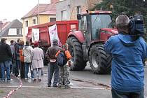 Zemědělci protestovali v Ústí nad Orlicí.