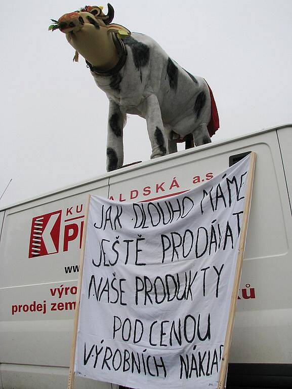 Zemědělci protestovali v Ústí nad Orlicí.