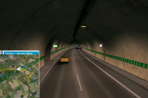 Vizualizace dálnice D35 v úseku Ostrov - Vysoké Mýto s tunelem Homole