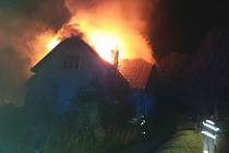 Požár opuštěného domu v Lanškrouně