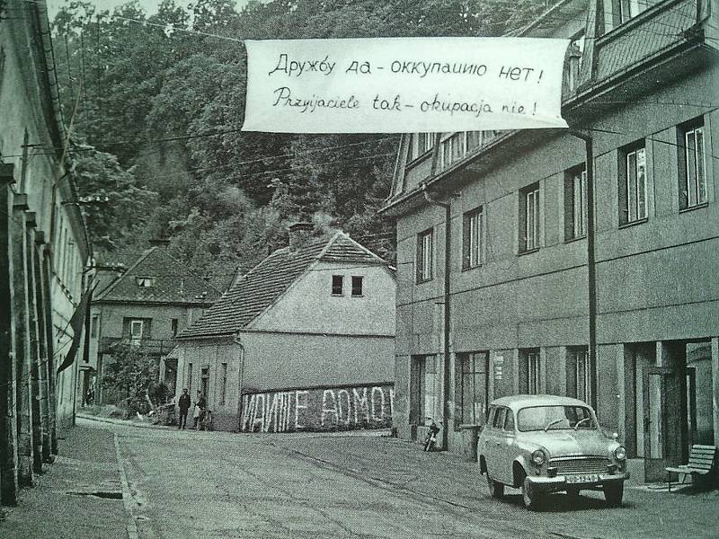 Ústecká ulice v Letohradě, 1968.