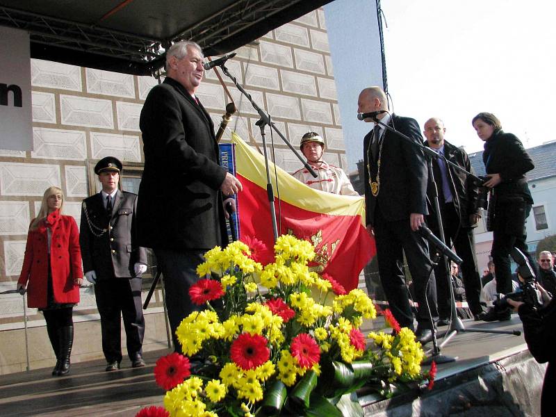 Prezident Miloš Zeman při své třídenní cestě Pardubickým krajem navštívil i Lanškroun.