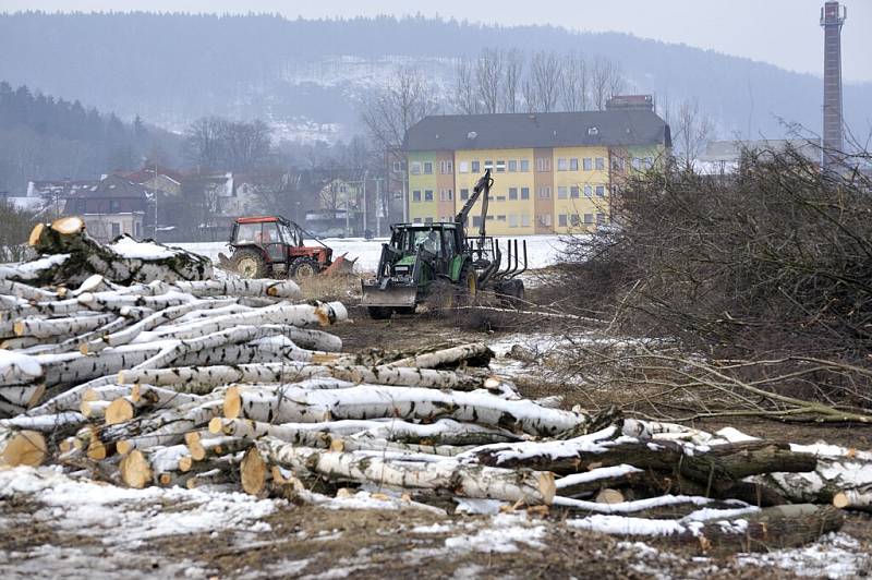 Výstavbě železničního koridoru předchází kácení stromů a dřevin.