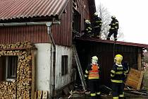 Tři jednotky hasičů zasahovaly v neděli odpoledne u požáru rodinného domu v obci Dolní Hedeč na Králicku.