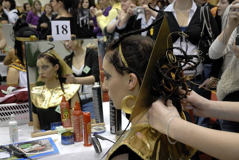 Ve vlasové tvorbě soutěžilo třiatřicet kadeřníků a kadeřnic, kteří tvořili na téma „Egypt“. 