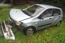 Havárie osobního automobilu u obce Třebovice.