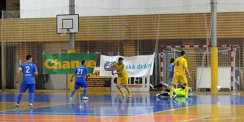 Utkání Chance futsal ligy Helas Brno - Nejzbach V. Mýto (2:2).