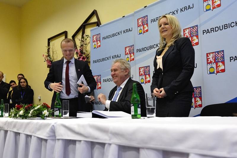 Prezident republiky Miloš Zeman při návštěvě Rehabilitačního ústavu Brandýs nad Orlicí.