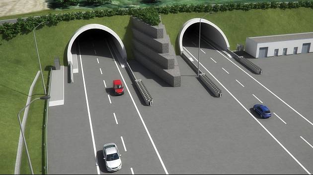 Vizualizace plánovaného tunelu homole na dálnici D35