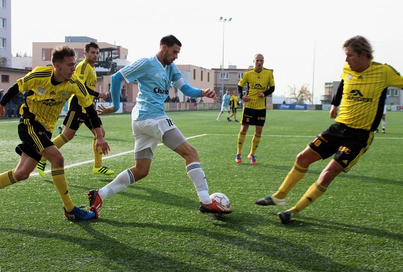 Česká fotbalová liga: FK Slavoj Vyšehrad - TJ Jiskra Ústí nad Orlicí.