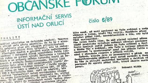 Co psal Informační servis Občanského fóra v Ústí před dvaceti lety.