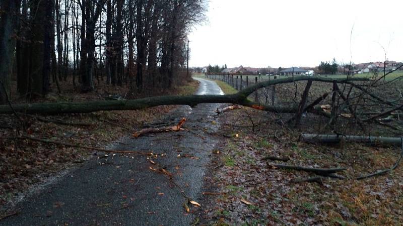 Následky silného větru v Pardubickém kraji, pátek 3.2. v podvečer