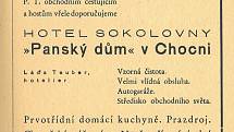 Dobový inzerát z choceňské informační ročenky z roku 1937, Foto: Orlické muzeum Choceň