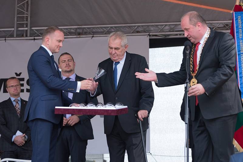 Z návštěvy prezidenta Miloše Zemana v Letohradu.