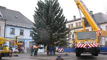 Stavbu vánočního stromu v České Třebové provázely komplikace.