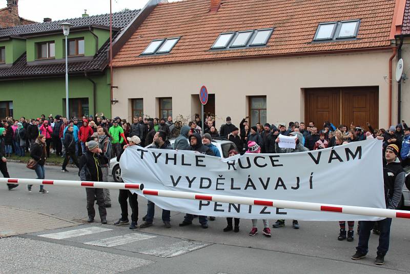 Protesty zaměstnanců Iveca ve Vysokém Mýtě