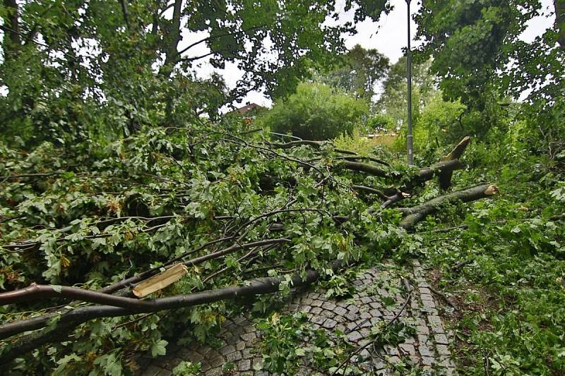 Následky bouřky v Ústí nad Orlicí