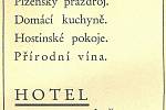 Dobová reklama na Hotel Ondráček.