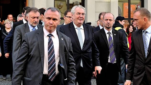 Prezident Miloš Zeman při návštěvě Chocně. 