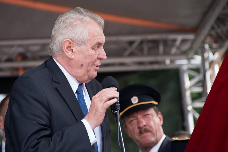 Z návštěvy prezidenta Miloše Zemana v Letohradu.
