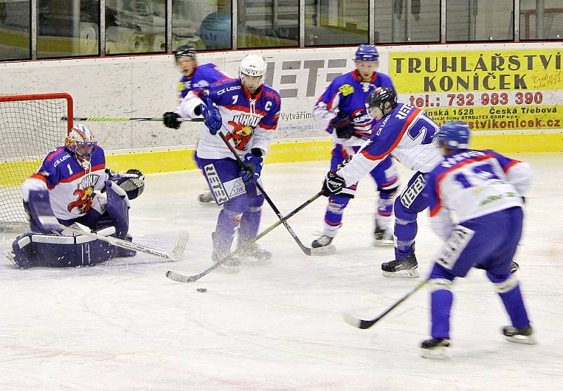 Krajská hokejová liga: HC Kohouti Česká Třebová - HC Slovan Moravská Třebová.