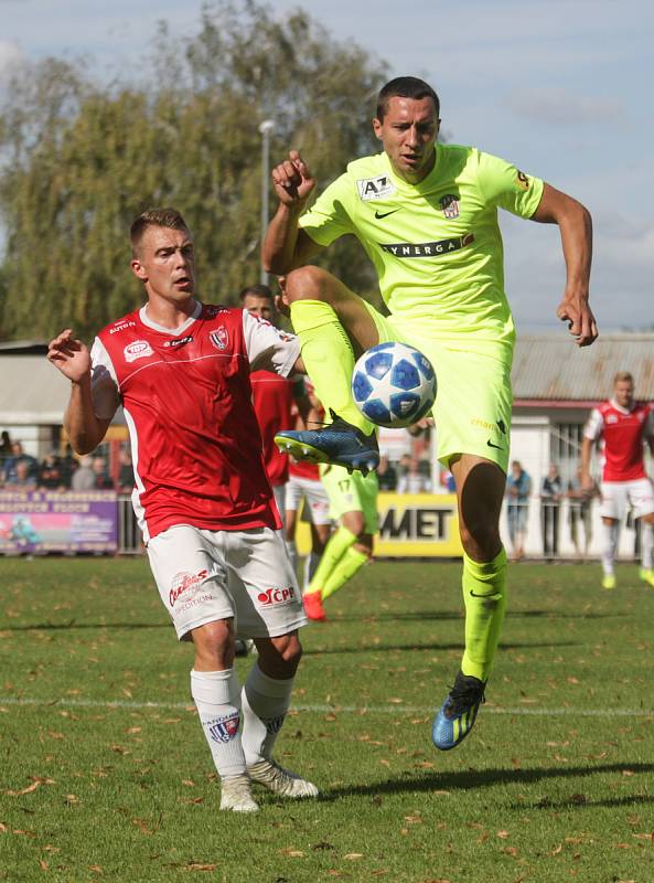 Fotbalová FORTUNA:NÁRODNÍ LIGA: FK Pardubice - FC Zbrojovka Brno.