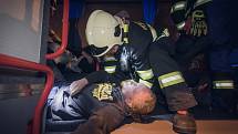 Cvičení Tunel 2018. V hřebečském tunelu cvičili záchranáři na nehodu autobusu se 40 zraněnými.