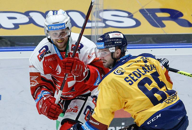 Hokejová extraliga: HC Dynamo Pardubice - PSG Berani Zlín.