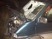 Dopravní nehoda u Rybitví. Opilý řidič srazil chodce.
