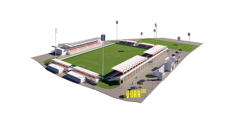 Vizualizace fotbalového stadionu od společnosti Porr.