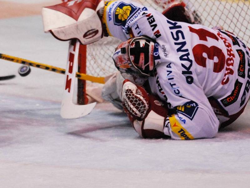 Hokejové utkání mezi HC Moeller Pardubice a HC Slavia Praha