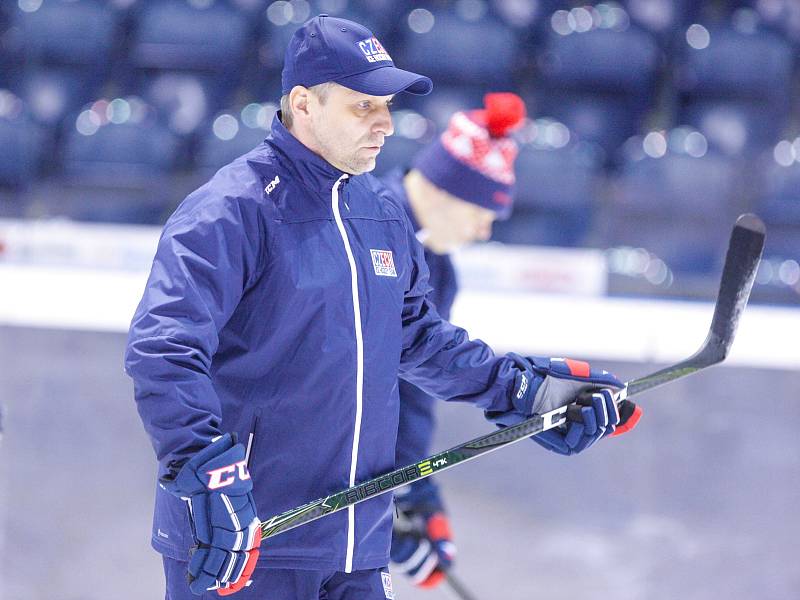 Trénink České hokejové reprezentace před Carlson hockey games v pardubické Tipsport areně.