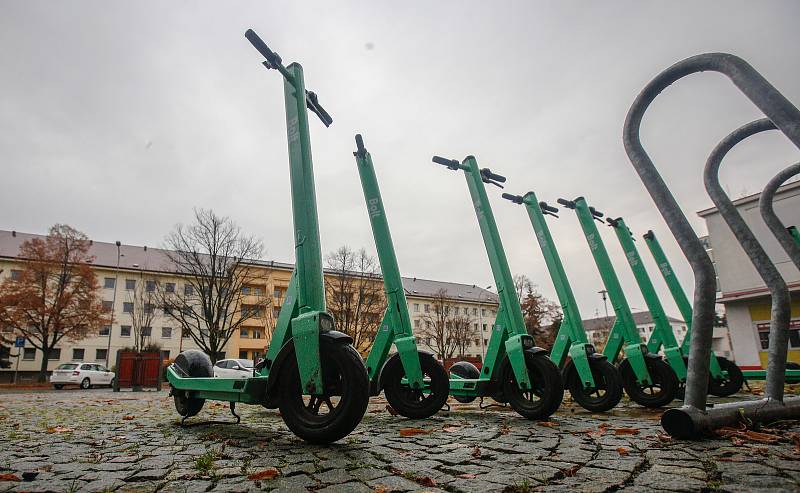 Sdílené koloběžky v Pardubicích.