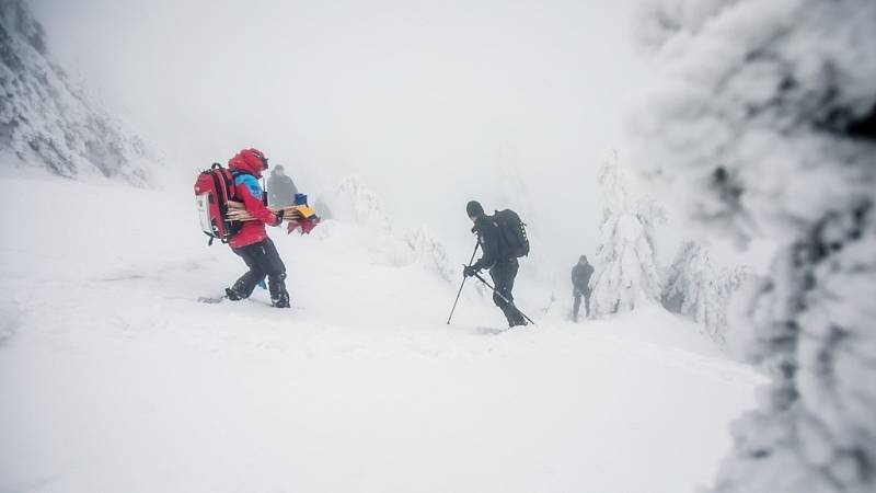 Cvičení Záchrana 2018 - pátrání na Králickém sněžníku.