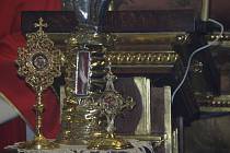 Převzetí relikvie sv. Floriána v Krakowě. Je určena  pro kostel sv. Kateřiny v Horní Rovni.