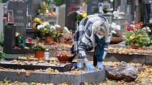 Památka zesnulých či lidově Dušičky na pardubickém Centrálním hřbitově v době Koronovirové epidemie.