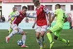 Fotbalová FORTUNA:NÁRODNÍ LIGA: FK Pardubice - FC Zbrojovka Brno.