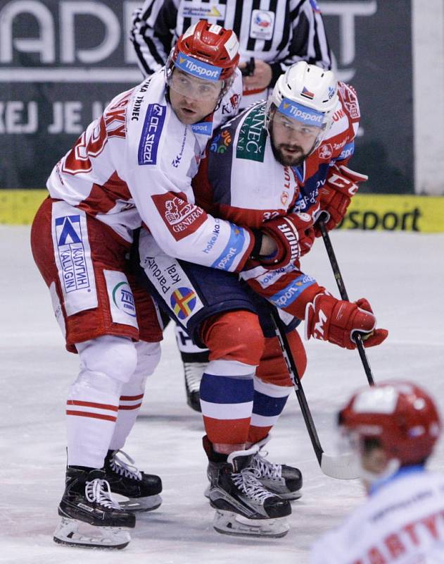 Čtvrtý zápas čtvrtfinále play off Dynamo Pardubice - Oceláři Třinec 3:0.