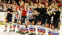 Oslavy pardubických hokejistů po druhém vítězném finálovém utkání