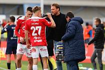 Radoslav Kováč musel v poločasové pauze zvednout hlas na své svěřence. Klasický "kartáč" ale pomohl a Pardubice doma vyhrály 3:1 nad Slováckem.