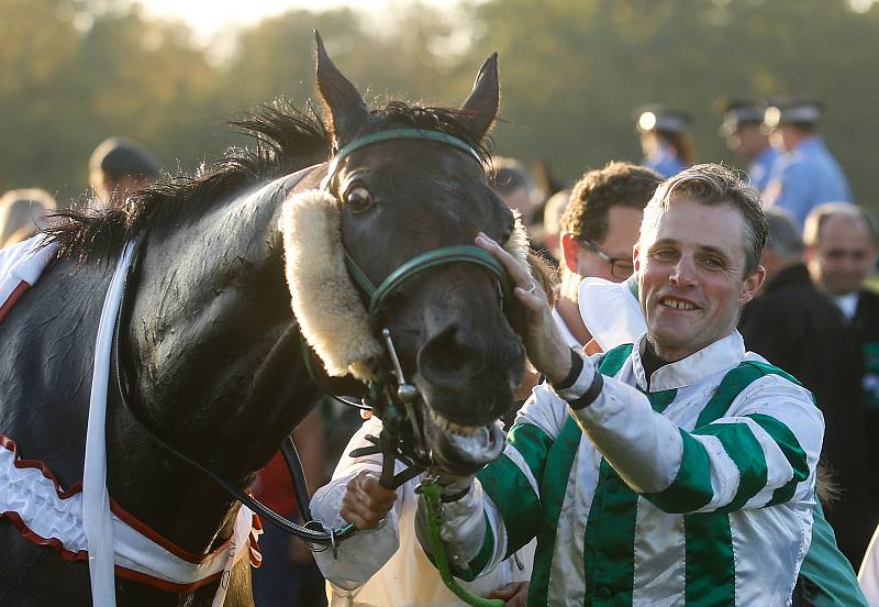 Vítězem 129. Velké pardubické se Slavia pojišťovnou na pardubickém dostihovém závodišti se stal Theophilos s Josefem Bartošem.