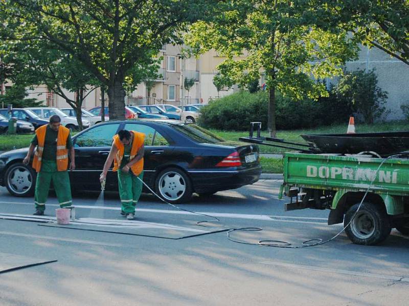 Obnova vodorovného dopravního značení