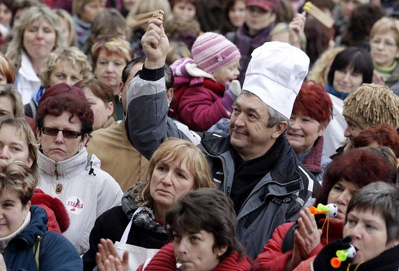 Na středeční stávku se sešlo kolem 250 demonstrujících.