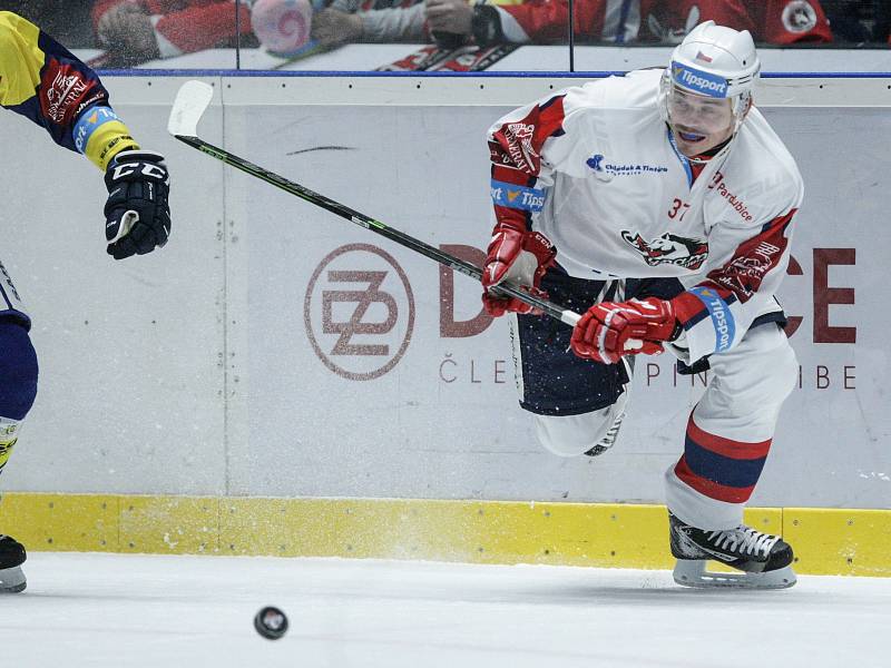 Hokejová extraliga: HC Dynamo Pardubice - PSG Berani Zlín.