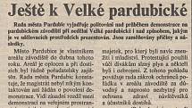 První strana Pardubických novin ze dne 16. října 1992. Zdroj: Státní okresní archiv Pardubice