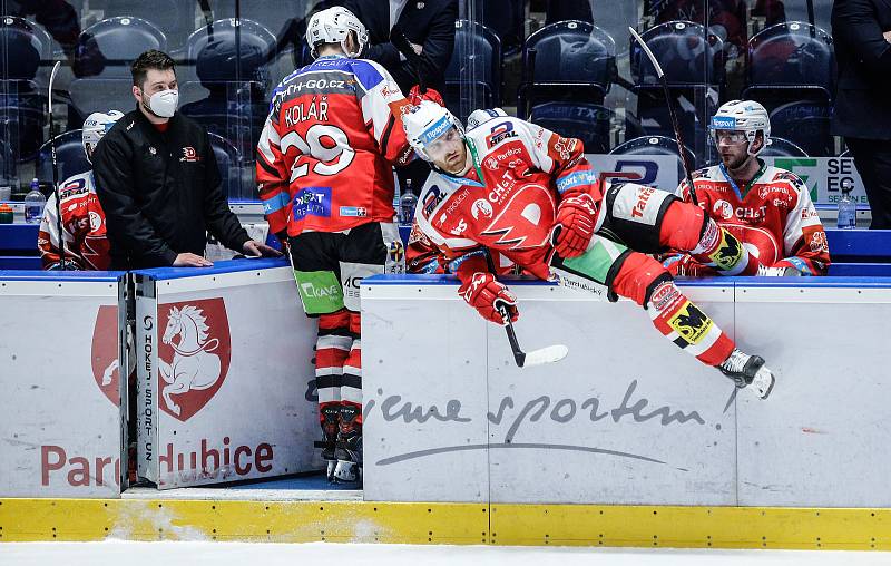 Čtvrtfinále play off hokejové extraligy: HC Dynamo Pardubice - BK Mladá Boleslav.