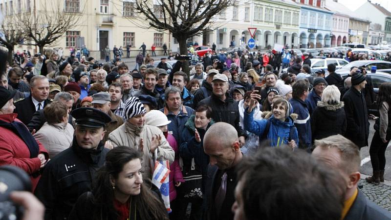 Návštěva Miloše Zemana v Přelouči